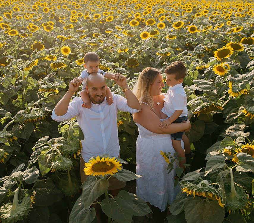 Family in Sunflowers